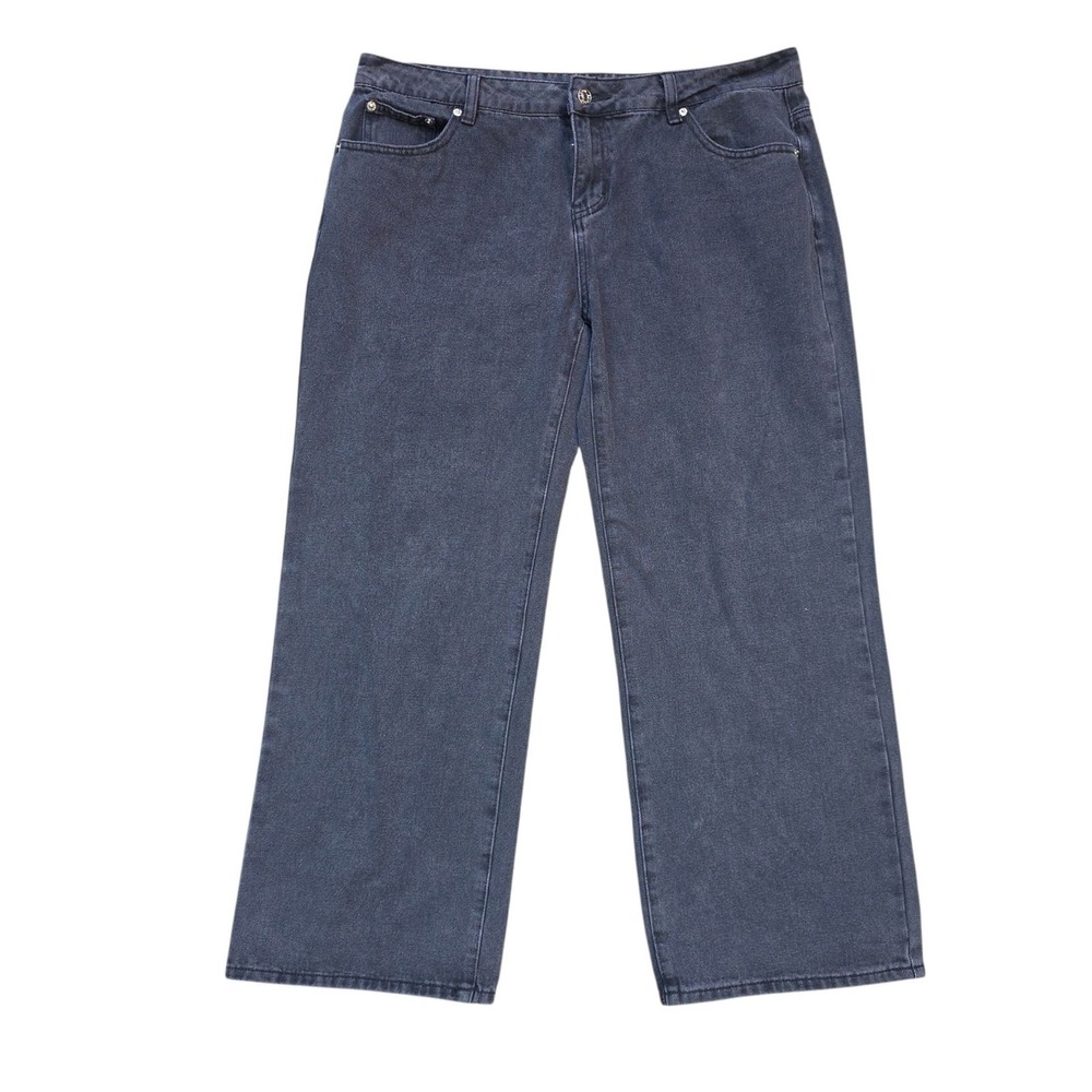 Edikted XL Low Rise Baggy Wide Leg Jeans in Greyish Black